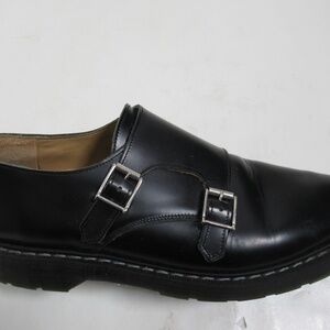 Solovair Men's Black Hi-Shine Double Buckle Monk Shoe Size 12.50 US / 11.5 UK